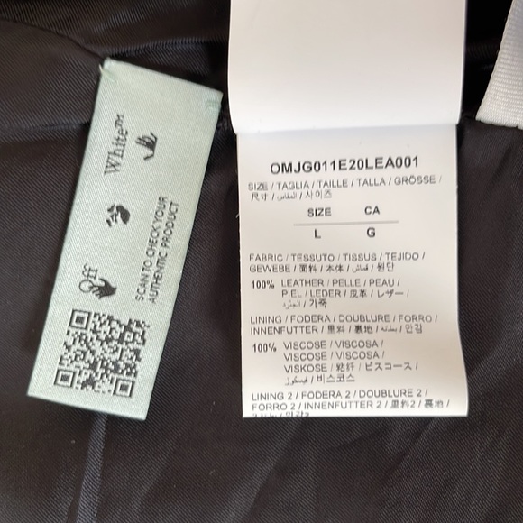 Off-White limited edition leather jacket (Authenticated) - Picture 4 of 7
